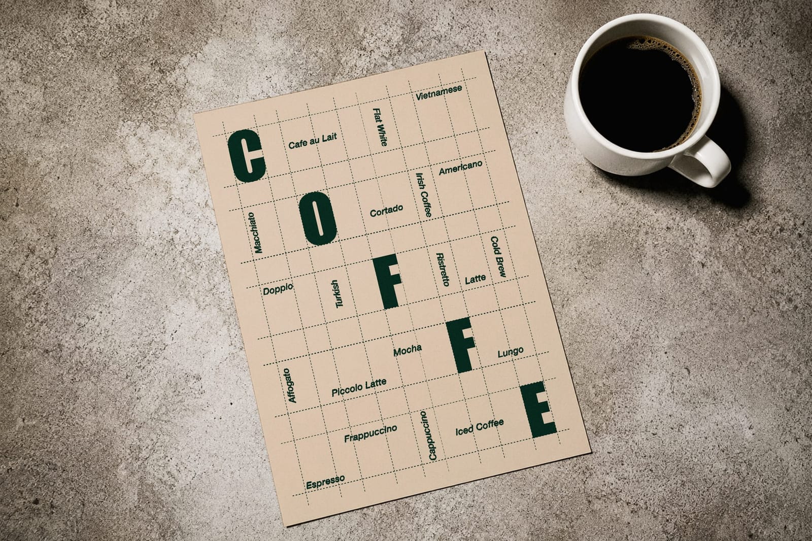 A4 Poster Mockup Coffee Table Scene
