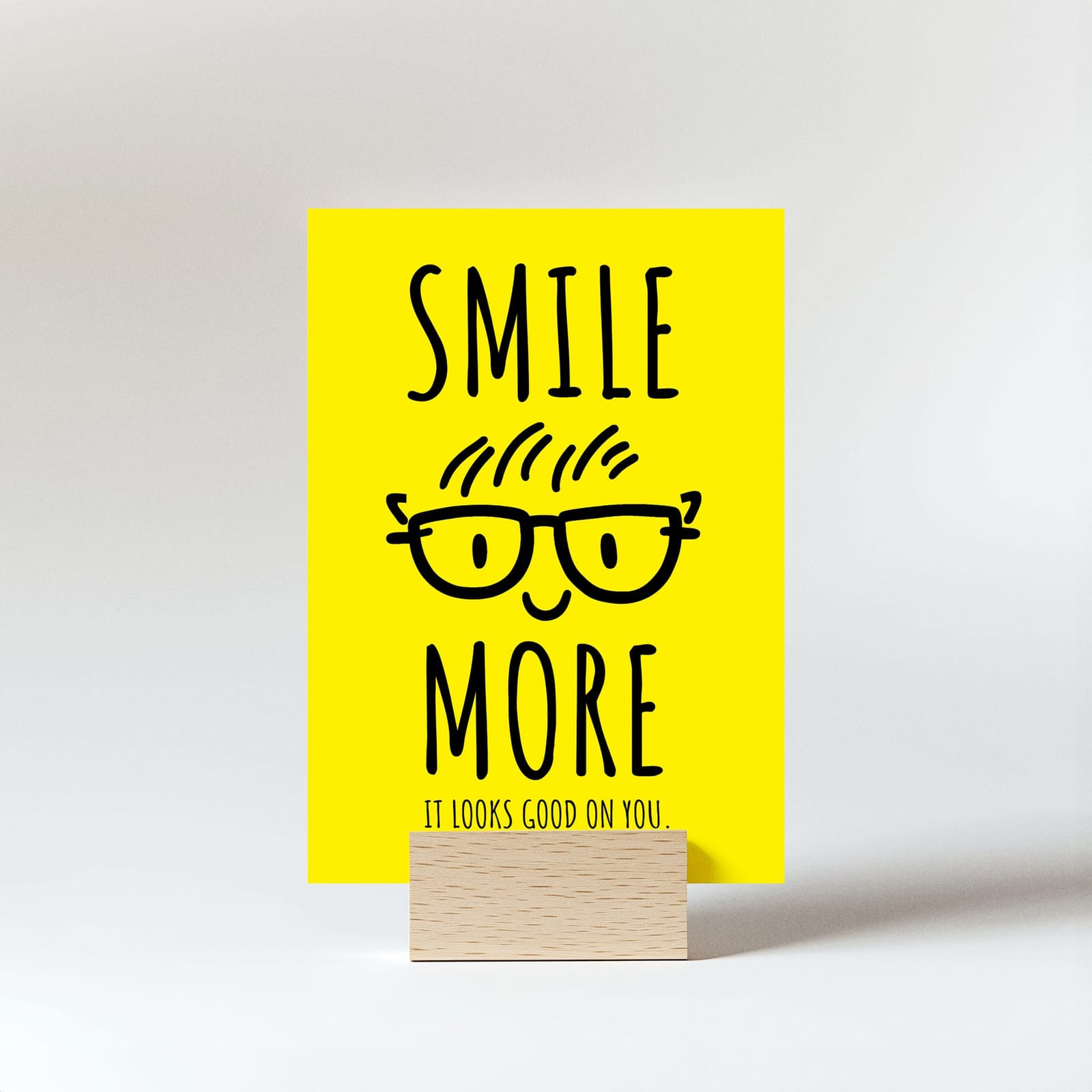 A5 Poster Mockup on Wood Holder