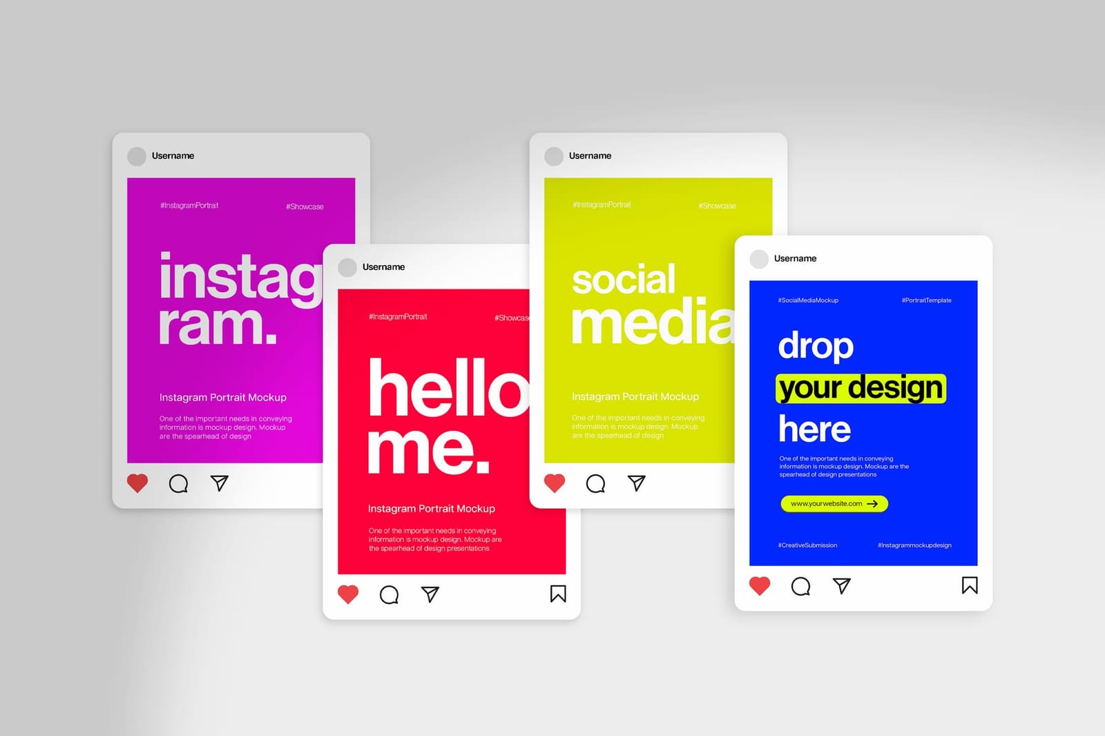 Arragment of Social Media Mockup