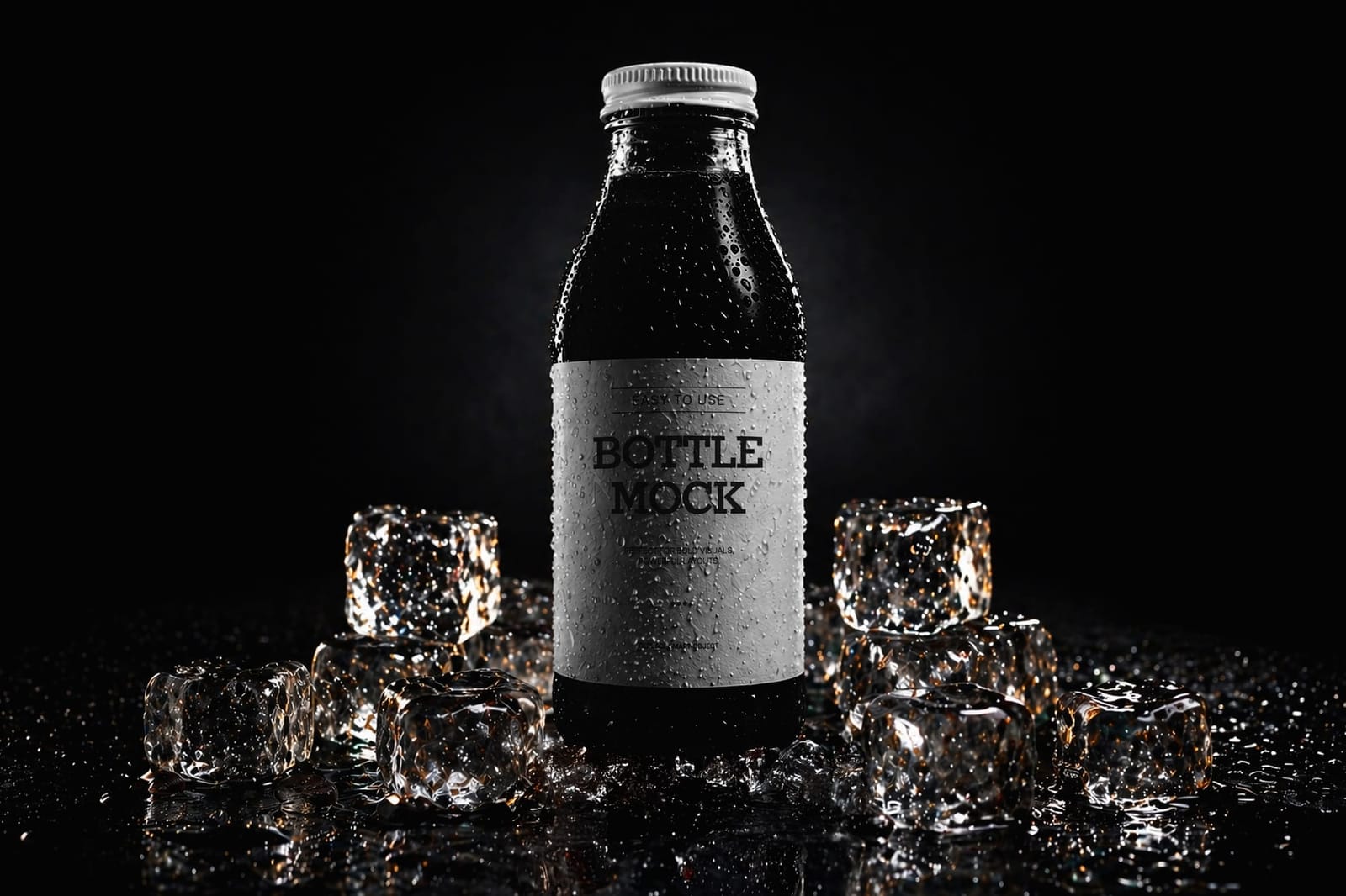 Beverage Bottle Ice Display Mockup