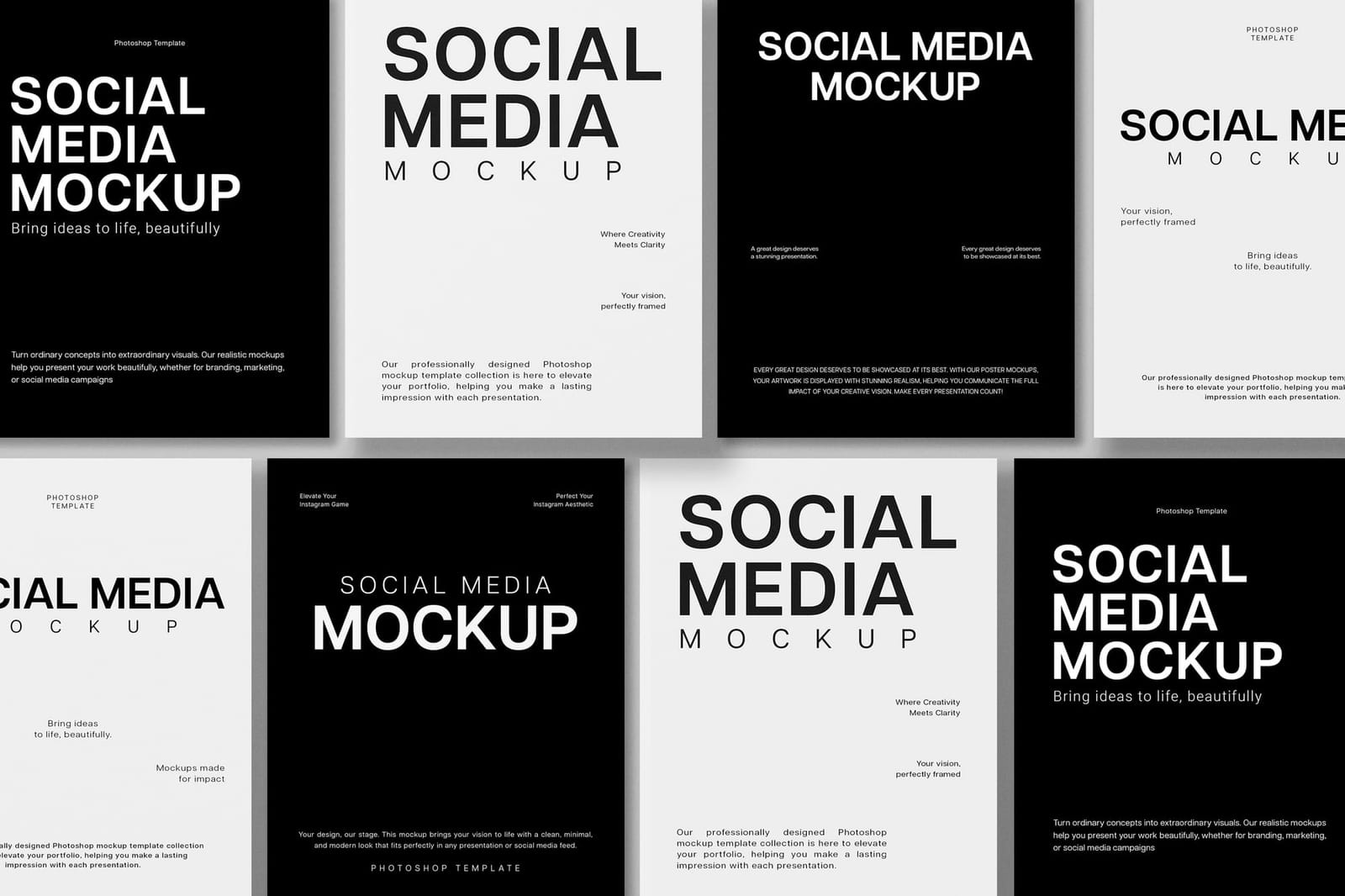 Black and White Social Media Mockup