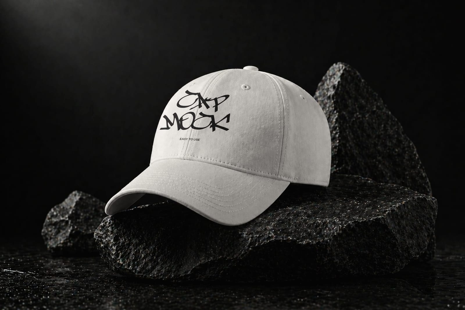 Cap on Stone Display Mockup