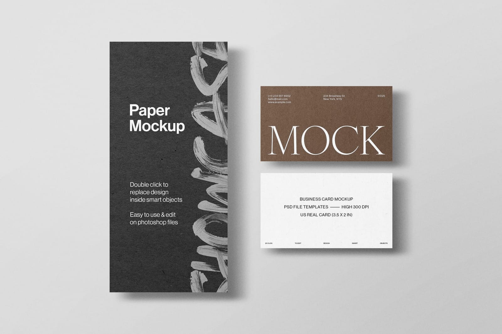 DL Paper and Business Card Mockup