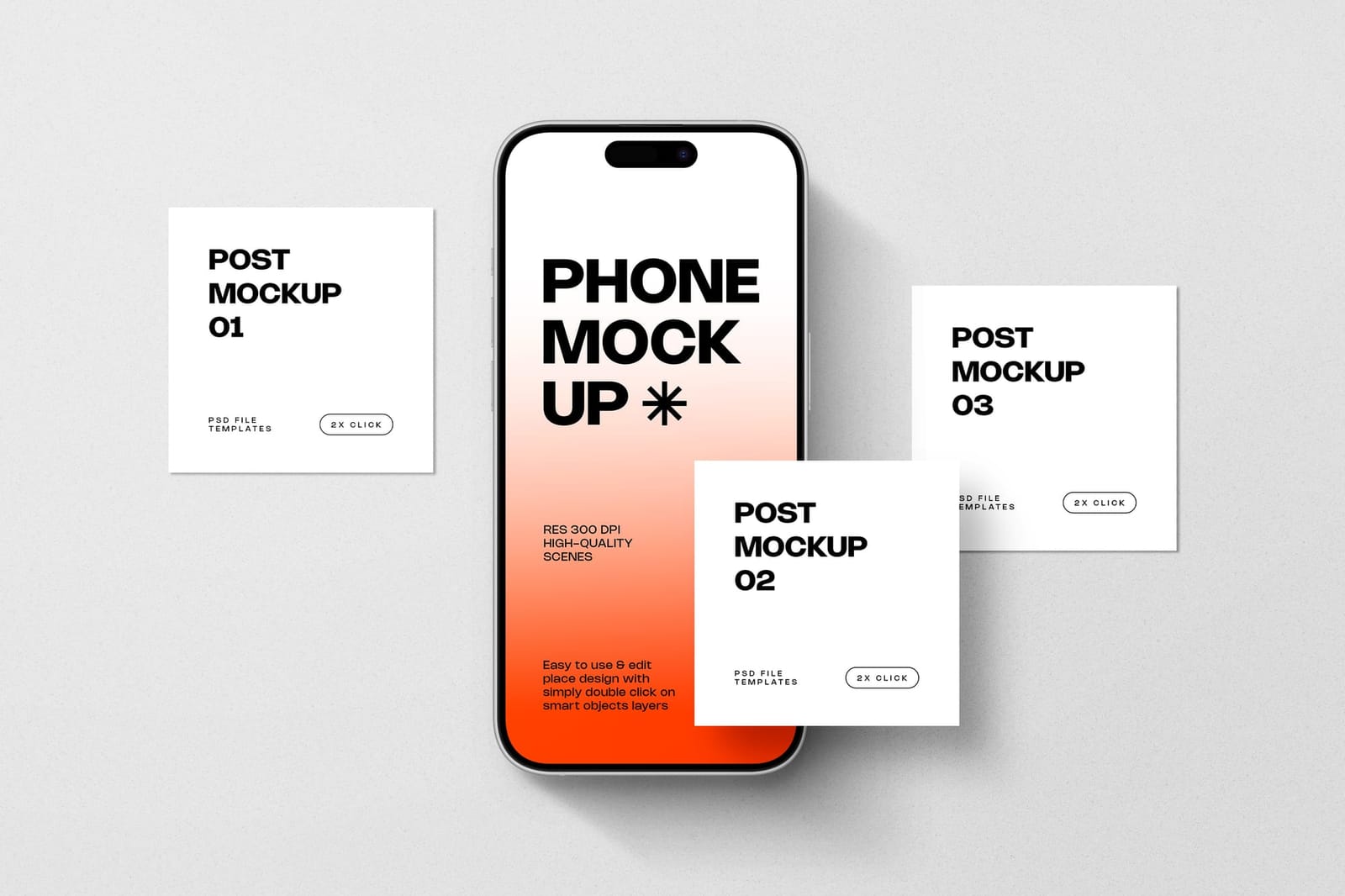 Flat Orange iPhone 17 Instagram Mockup 4