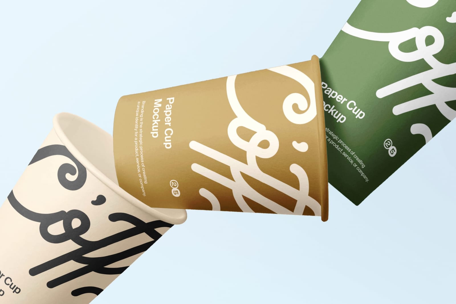 Floating Paper Cup Mockup