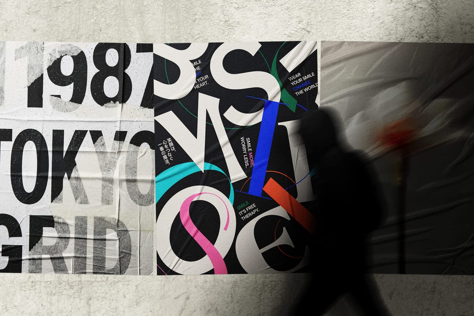 Glued Poster Mockup