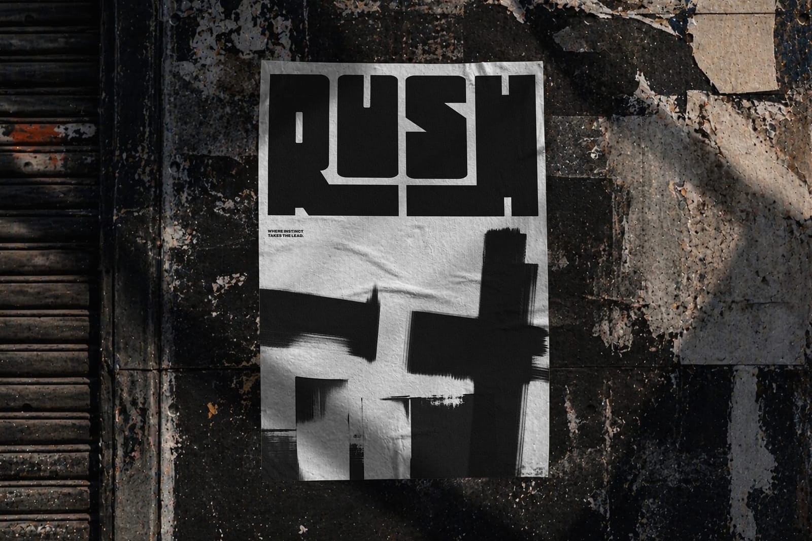 Grunge Street Poster Wall Mockup