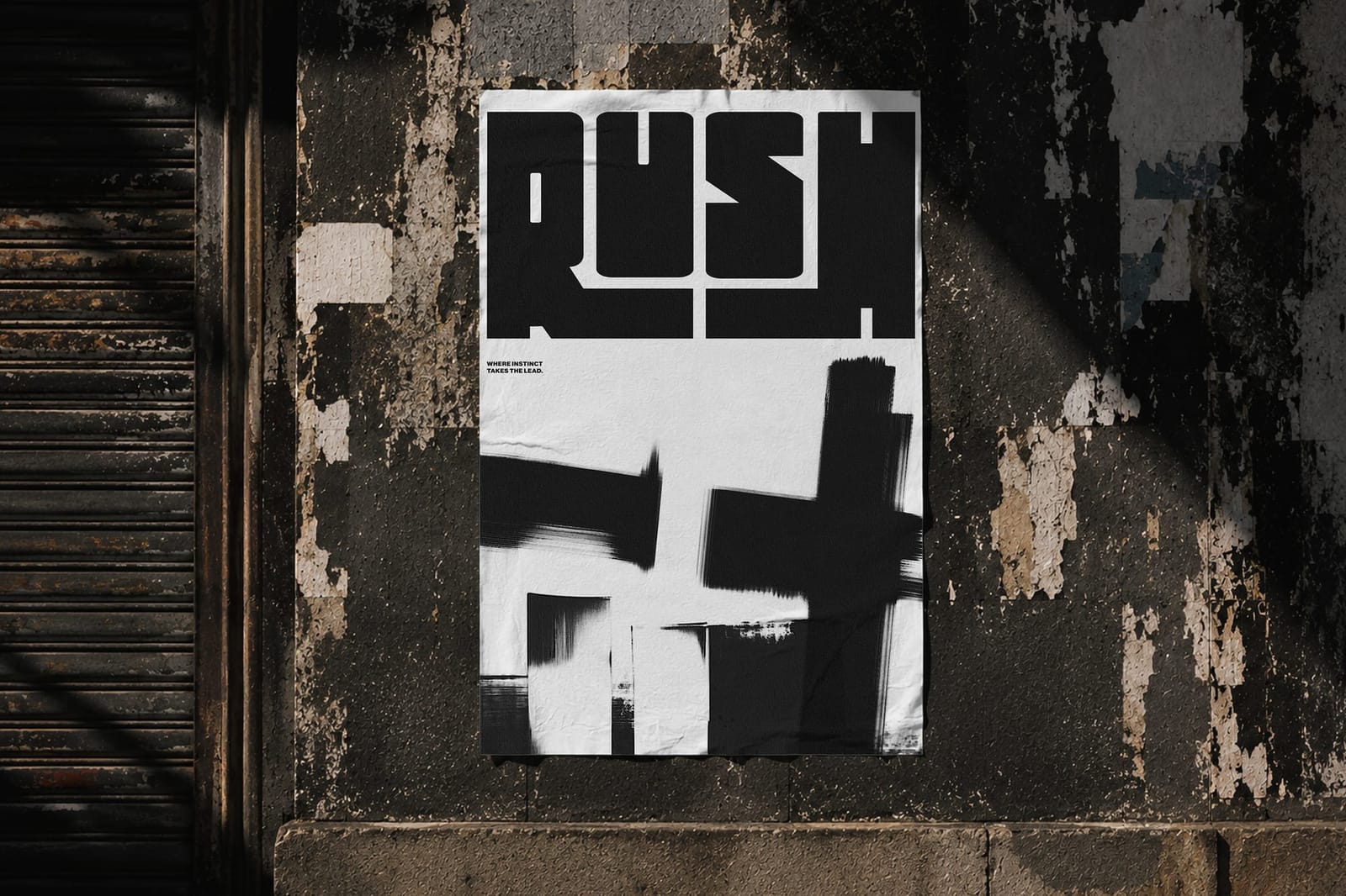 Grunge Wall Poster Mockup