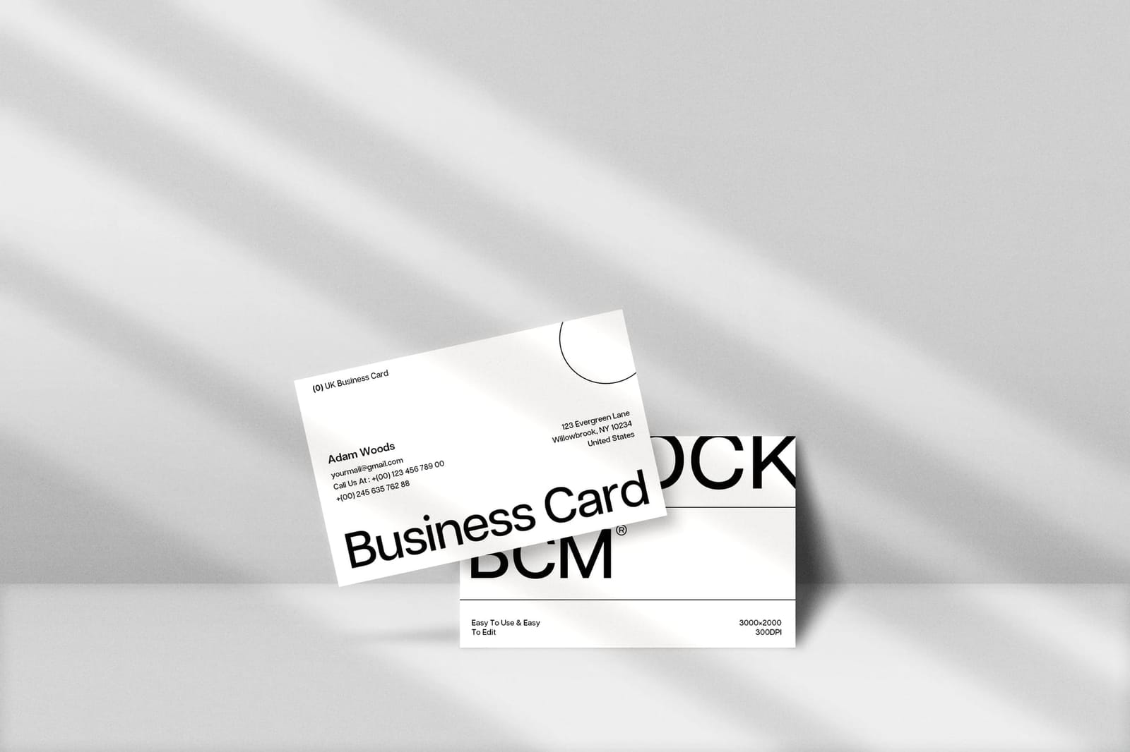Minimal Monochrome Business Card Mockup