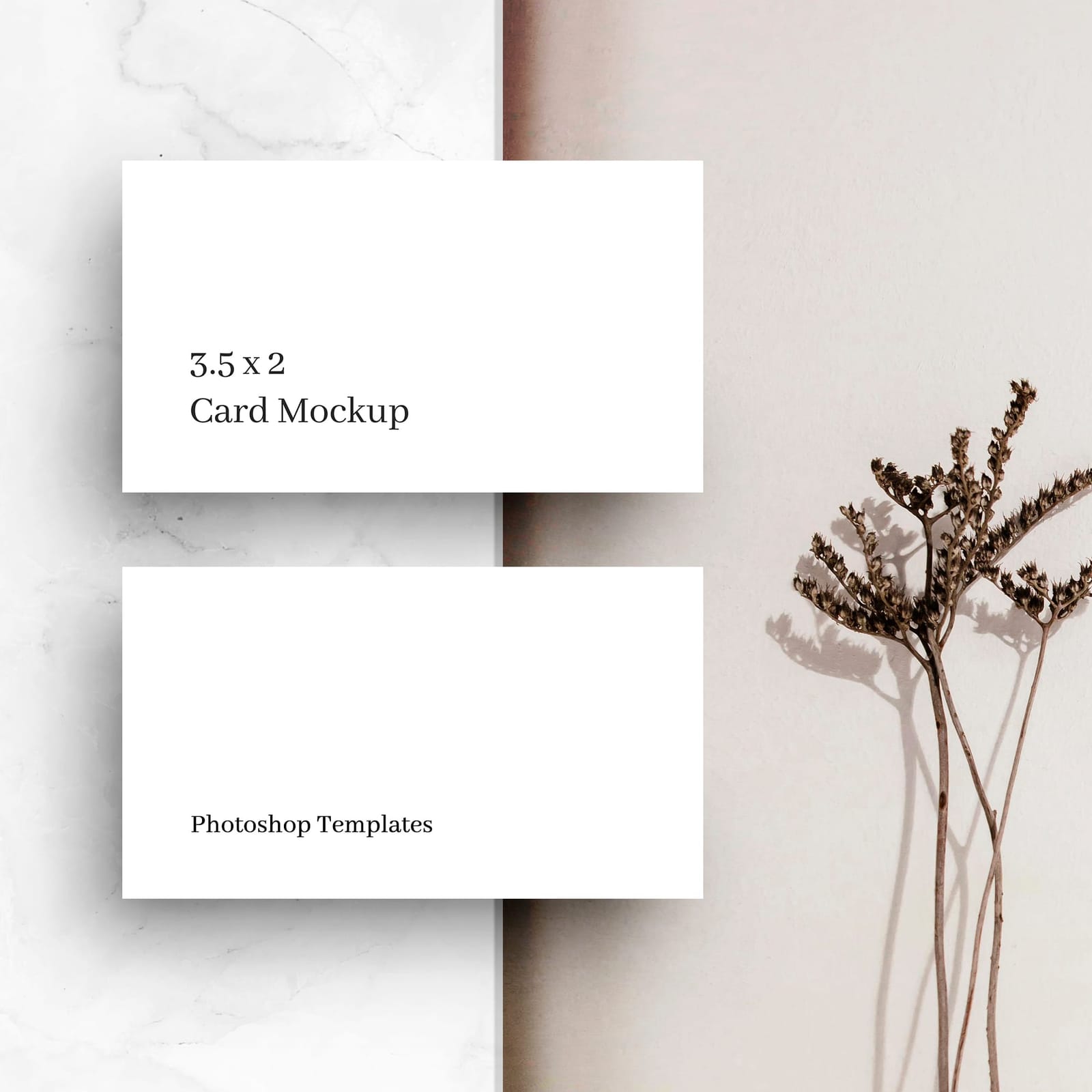 Minimal Shadow Business Card Mockup
