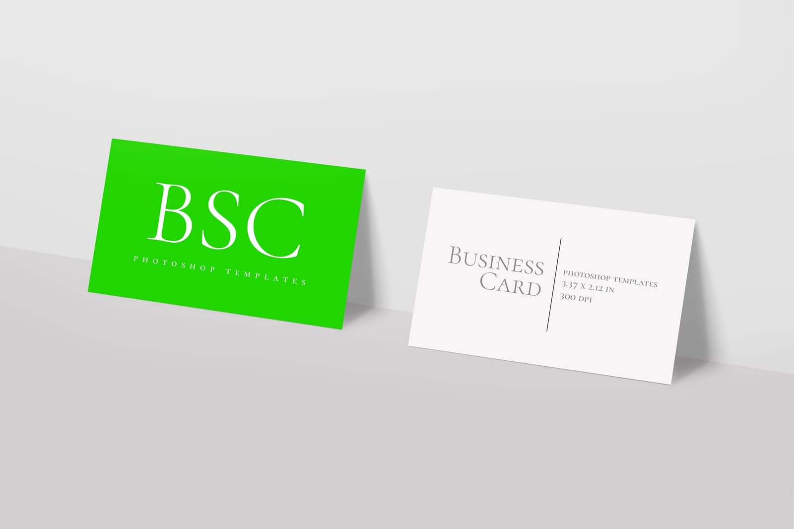 Modern Green Business Card Mockup