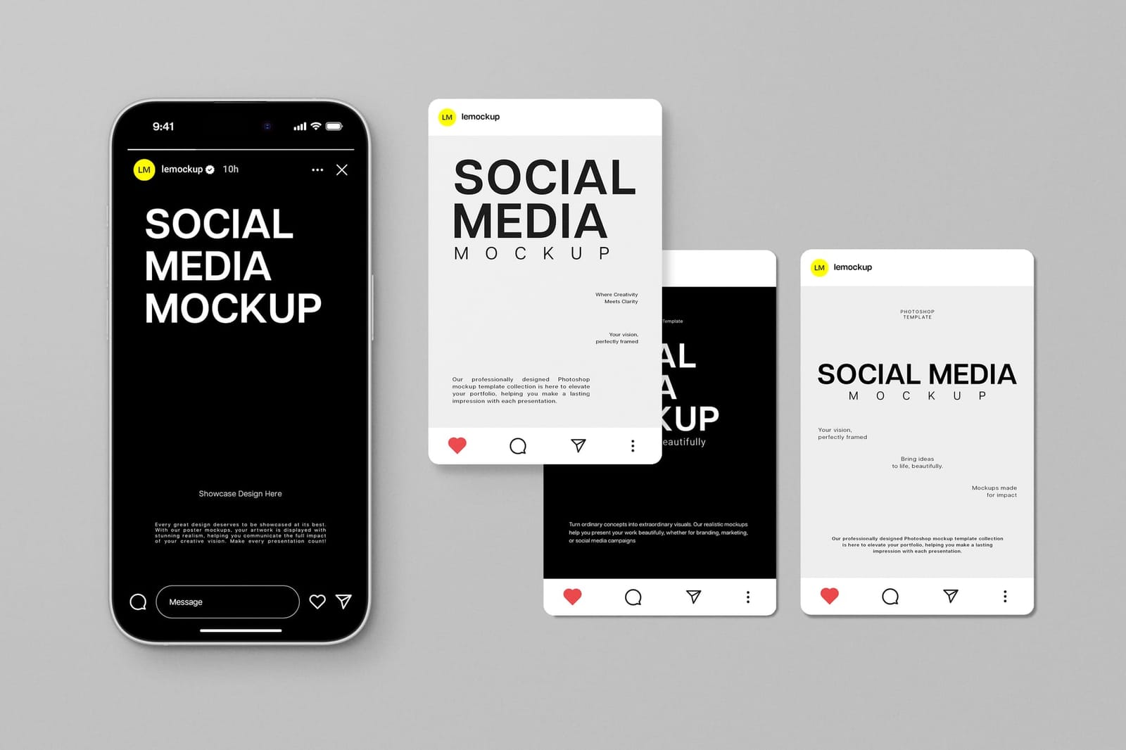 Monochrome Social Media Mockup