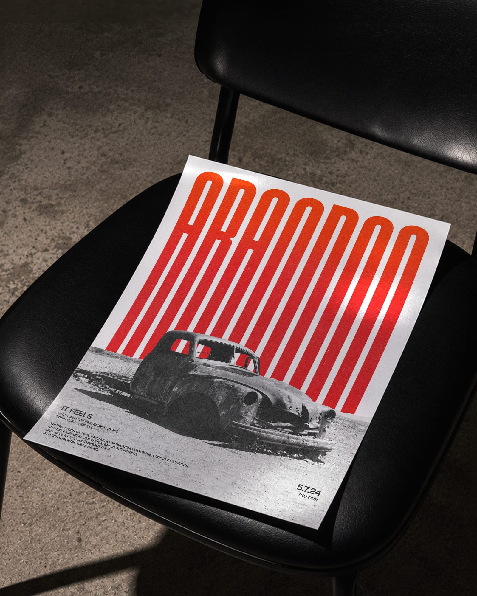 Poster Mockup Chair Coffee Shop Scene