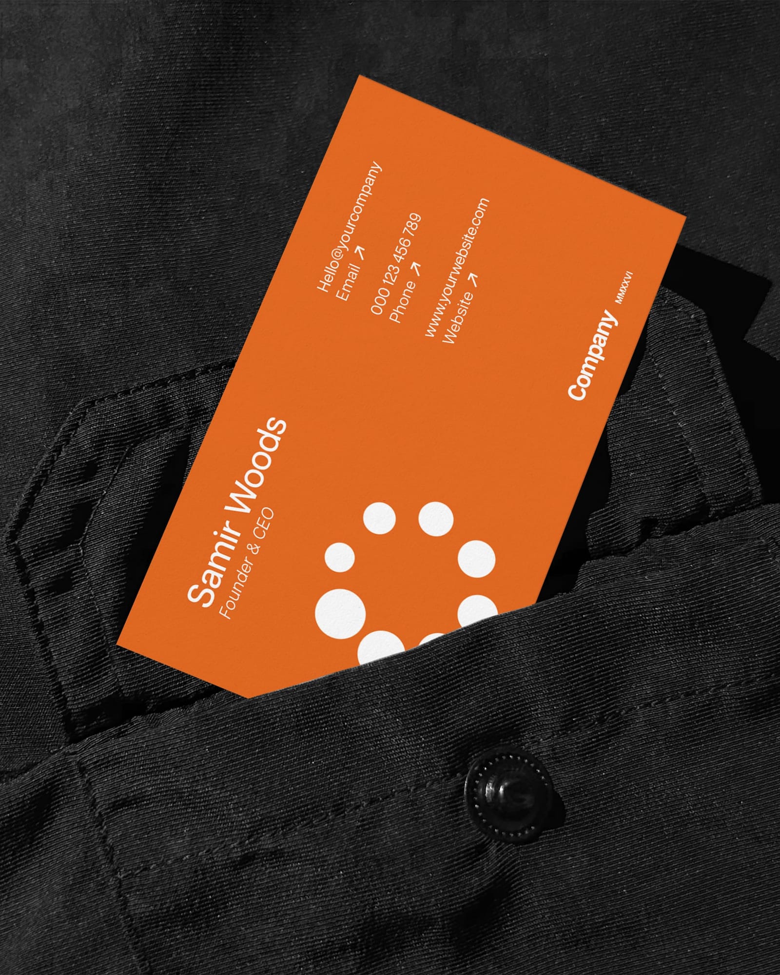 Professional Branding Card Mockup in Pocket Presentation Style