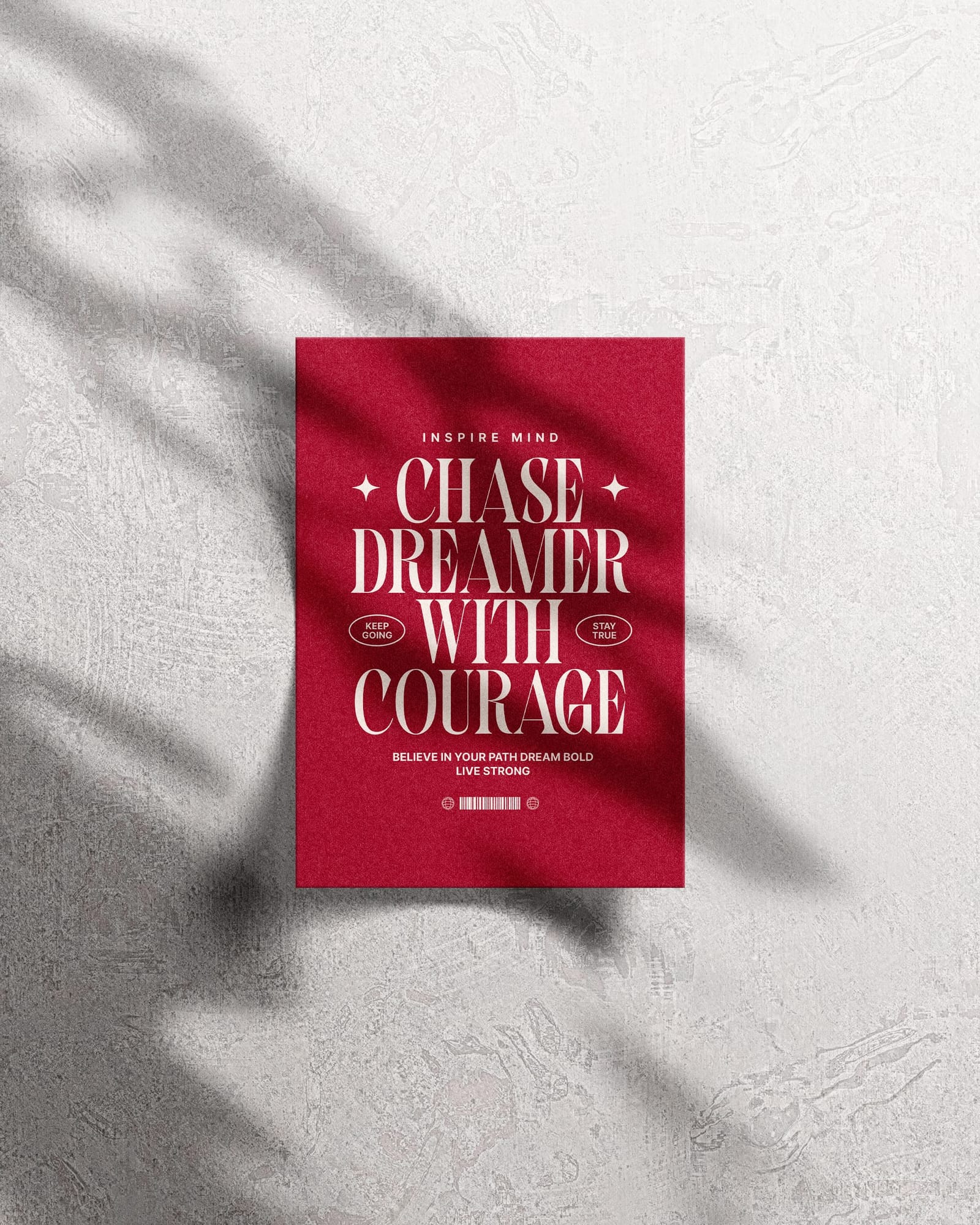 Realistic Poster Mockup on Wal