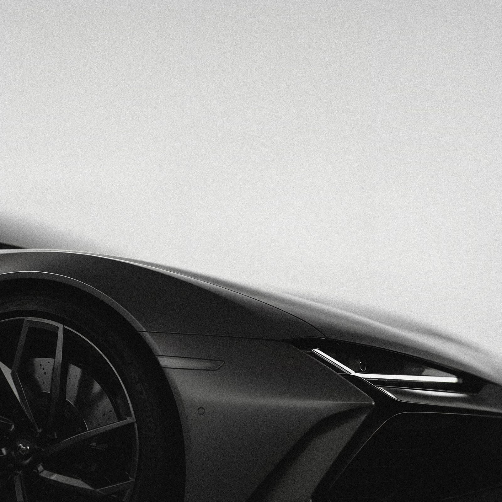 Sleek Sports Car Close Up In Monochrome