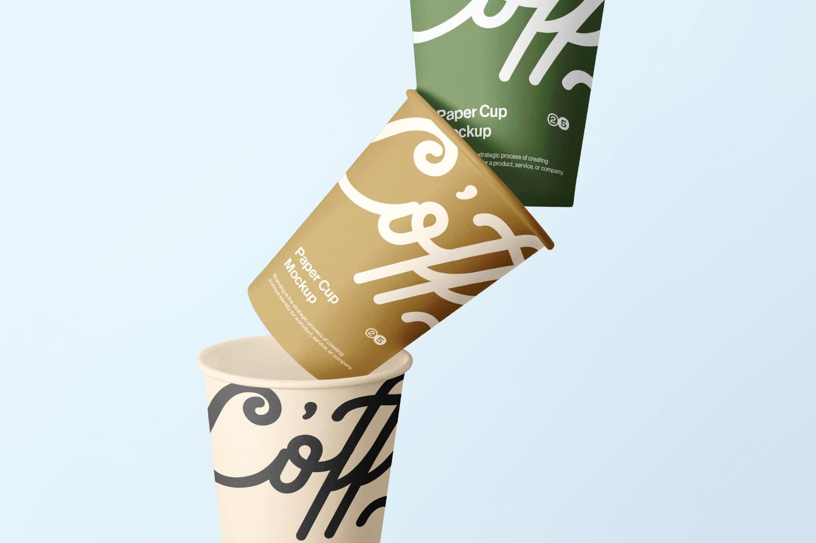 Stacked Paper Cup Mockup