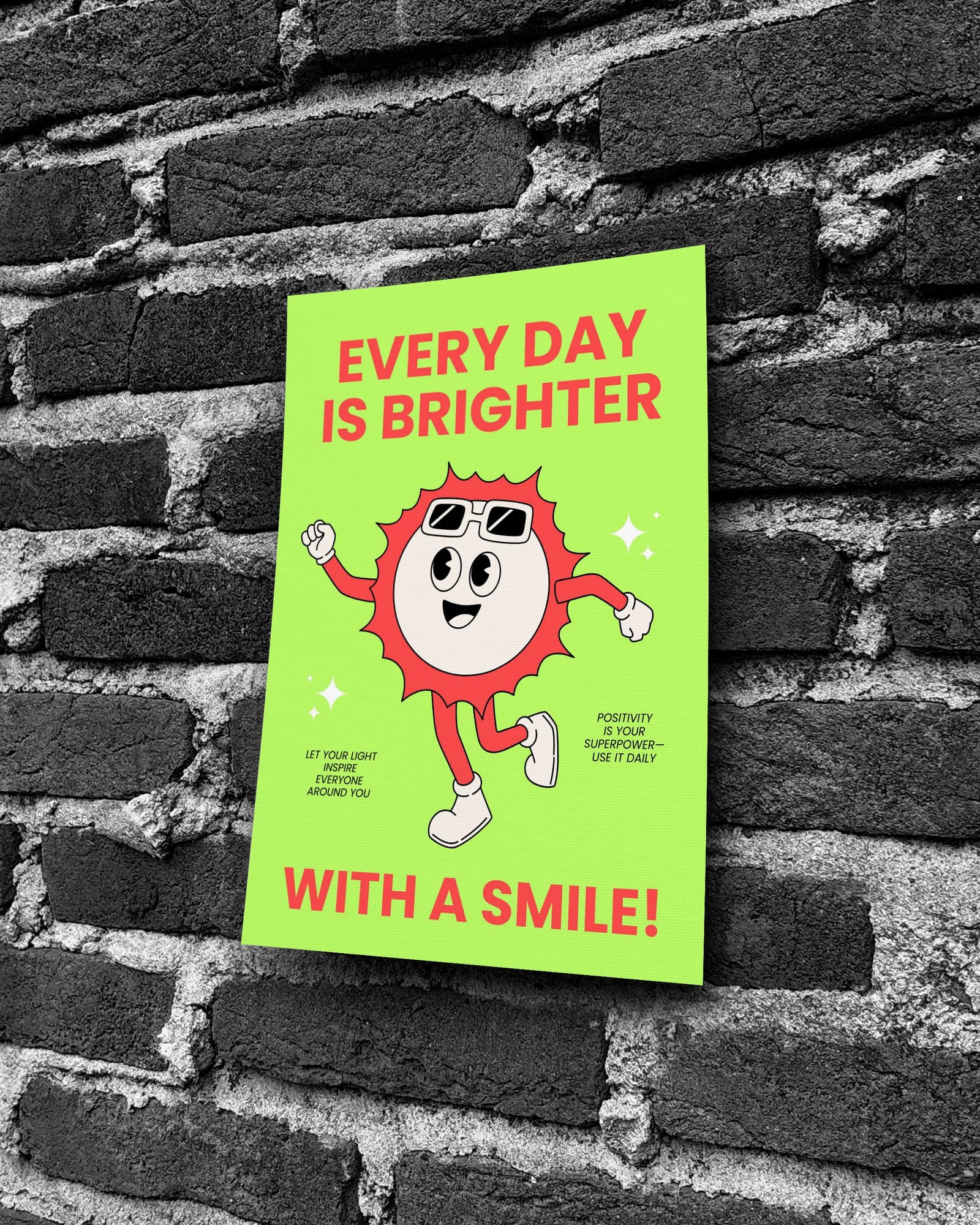 Street Brick Wall Poster Mockup