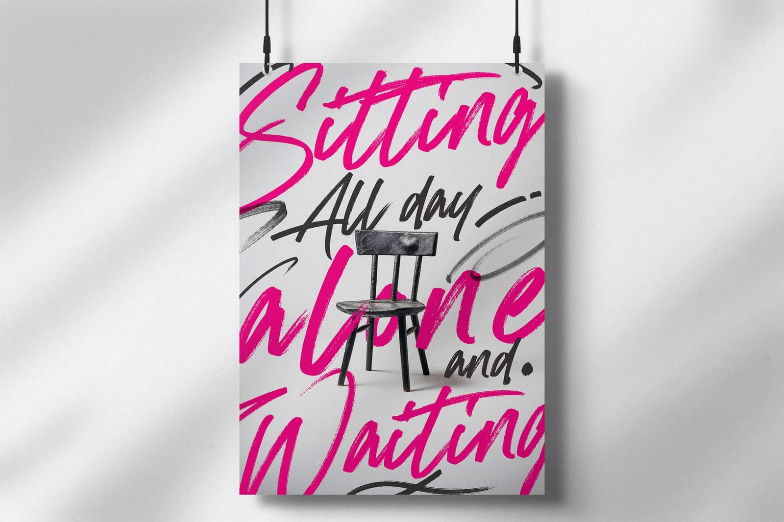 Studio Light Hanging Poster Mockup