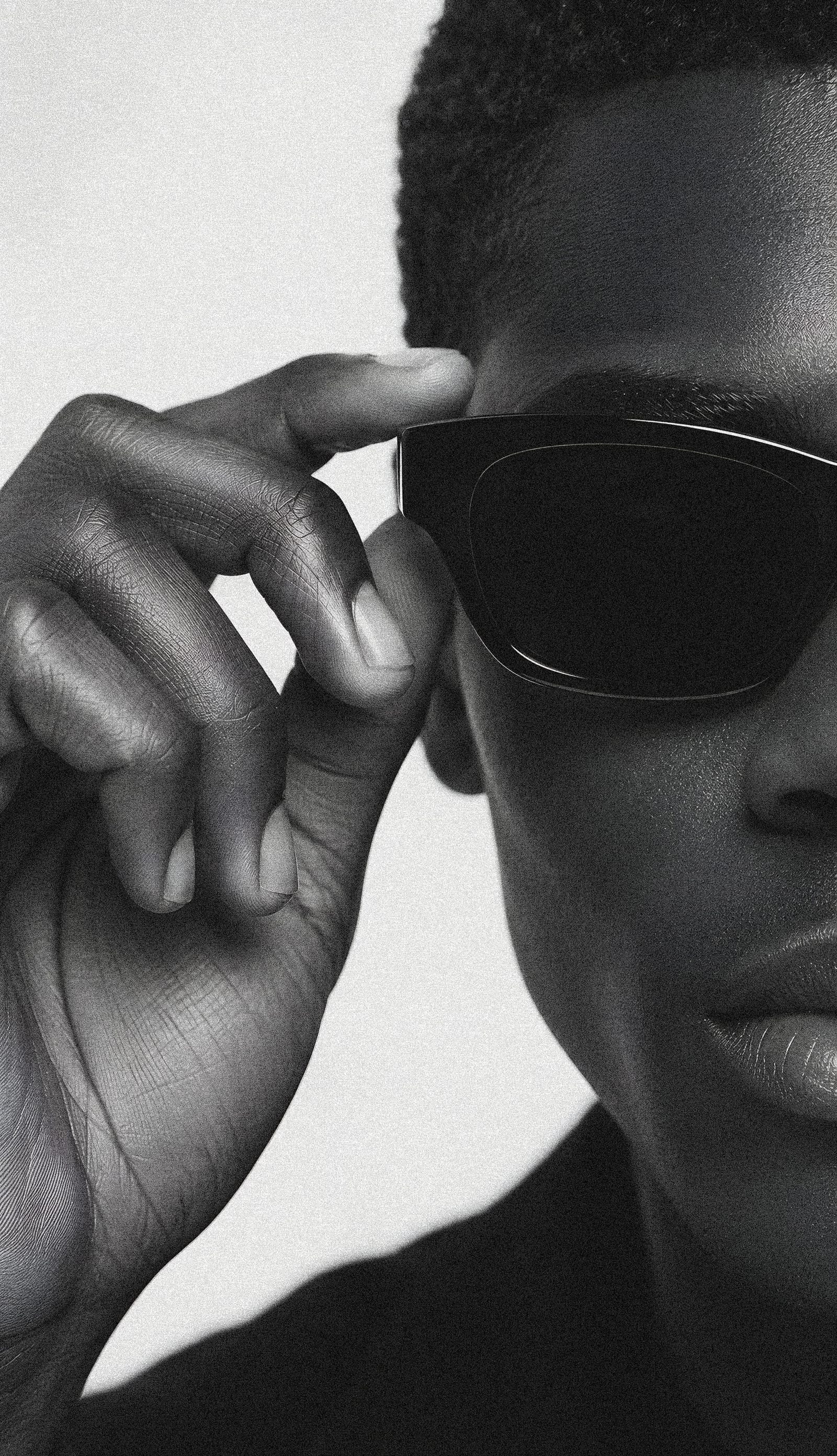 Stylish Close Up With Sunglasses And Hand