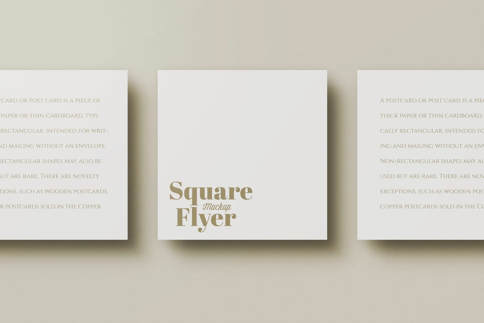 Three Square Flyer Postcard Mockup