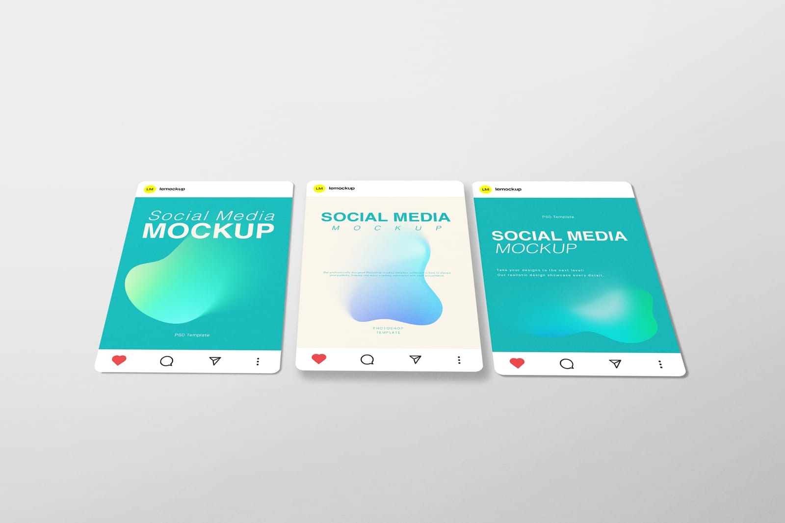 Unique Angle of Fluid Neon Social Media Mockup