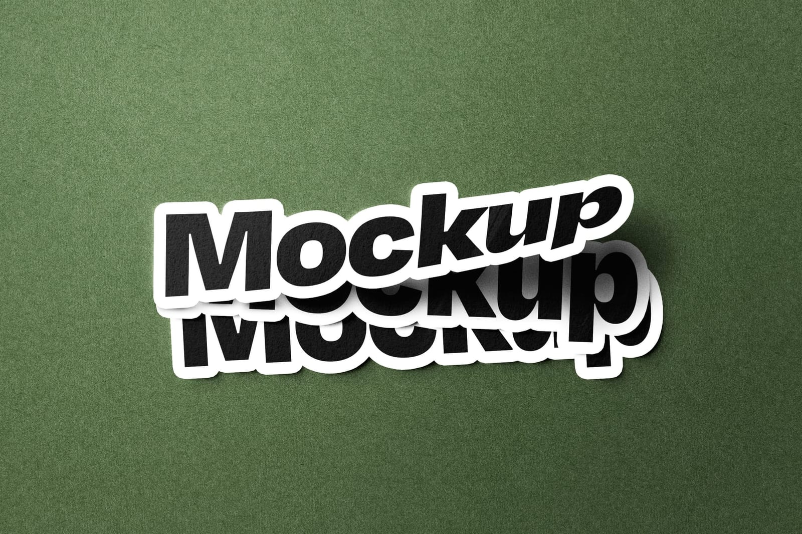  Basic Stacked Olive Green Sticker Mockup