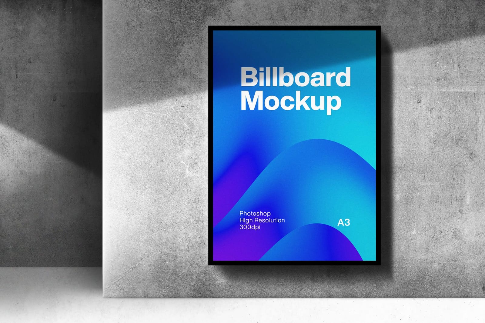 A3 Billboard Vertical Side Walk Mockup