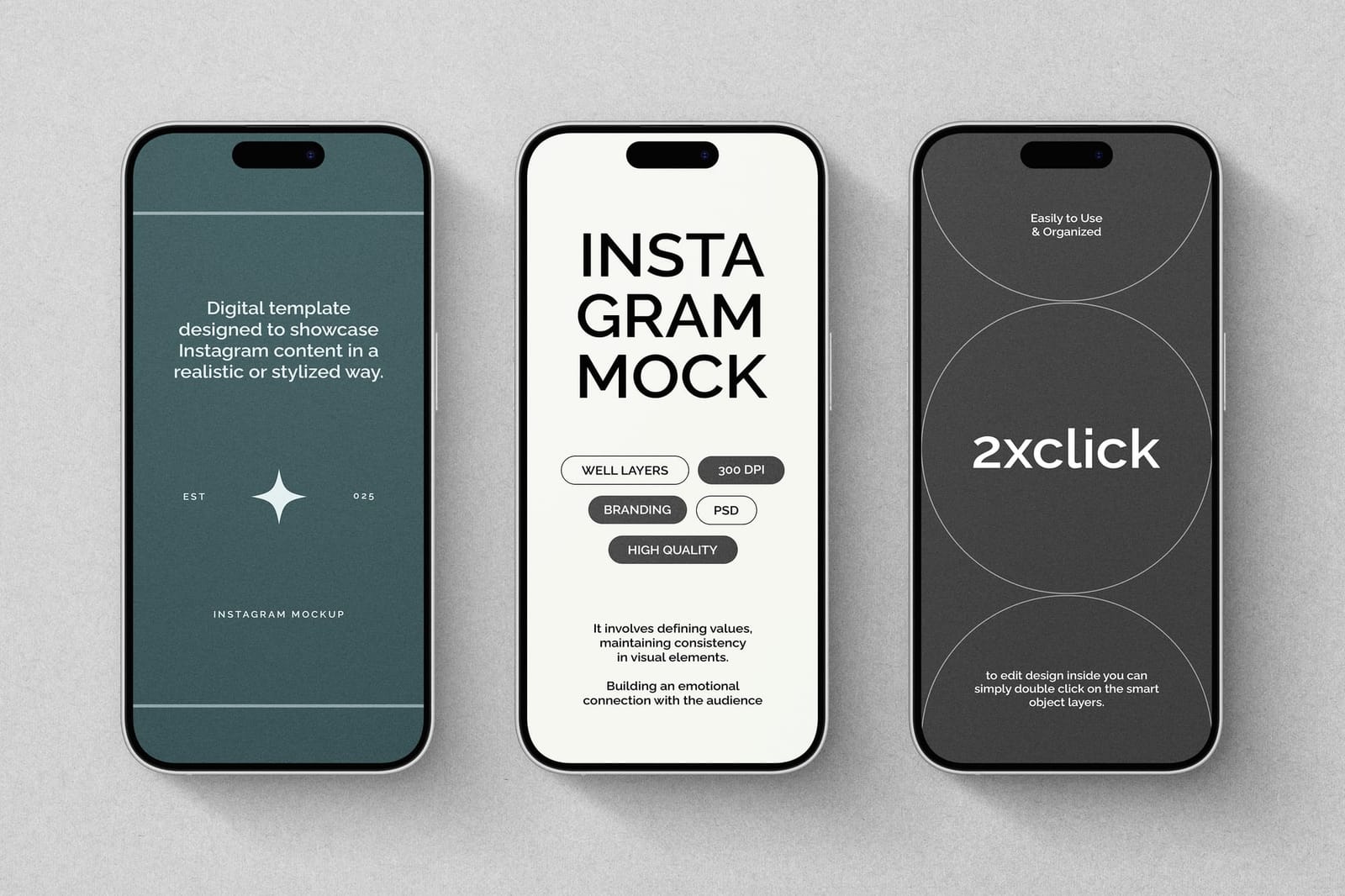 An Arrangement Display of Instagram Mockup with Iphone