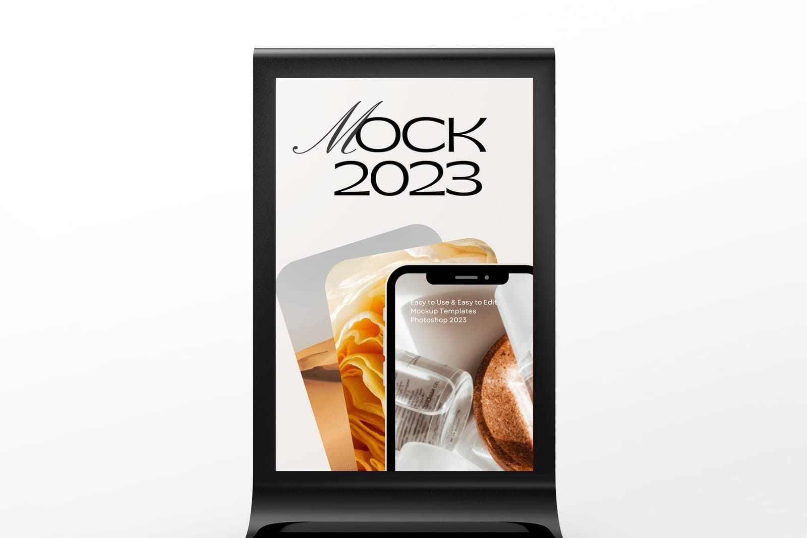 Centered Black Glossy Billboard Mockup