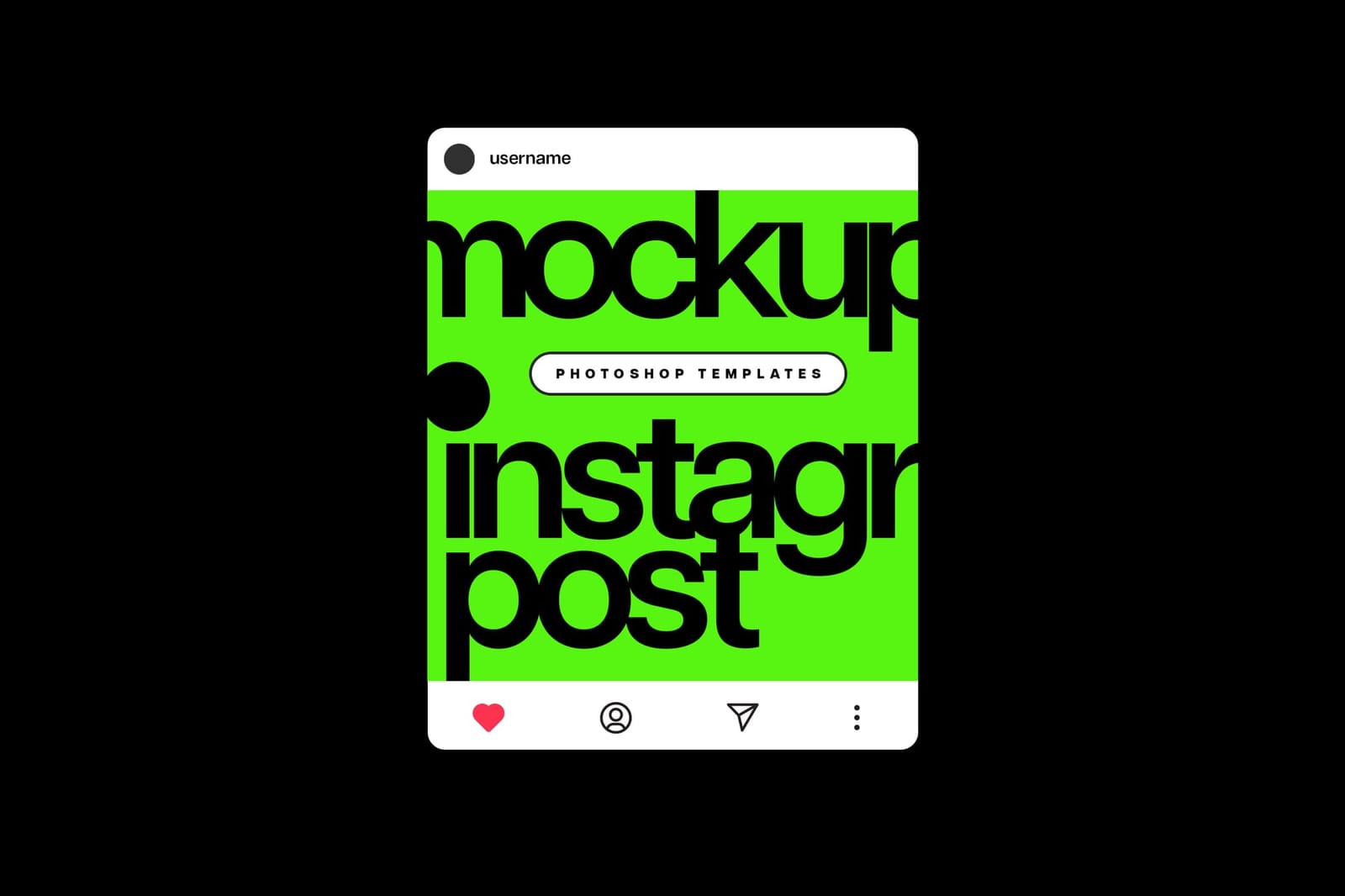 Centered and Isolated Neon Instagram Post UI Mockup