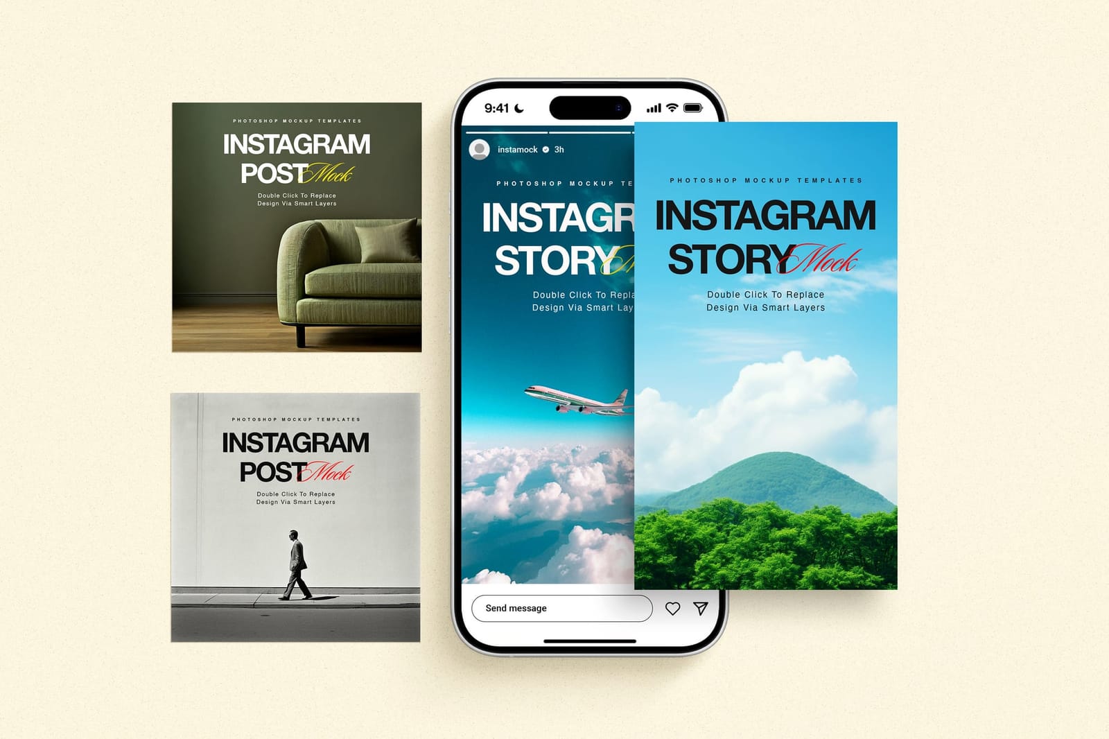 Cinematic Mixed Story UI Instagram Mockup