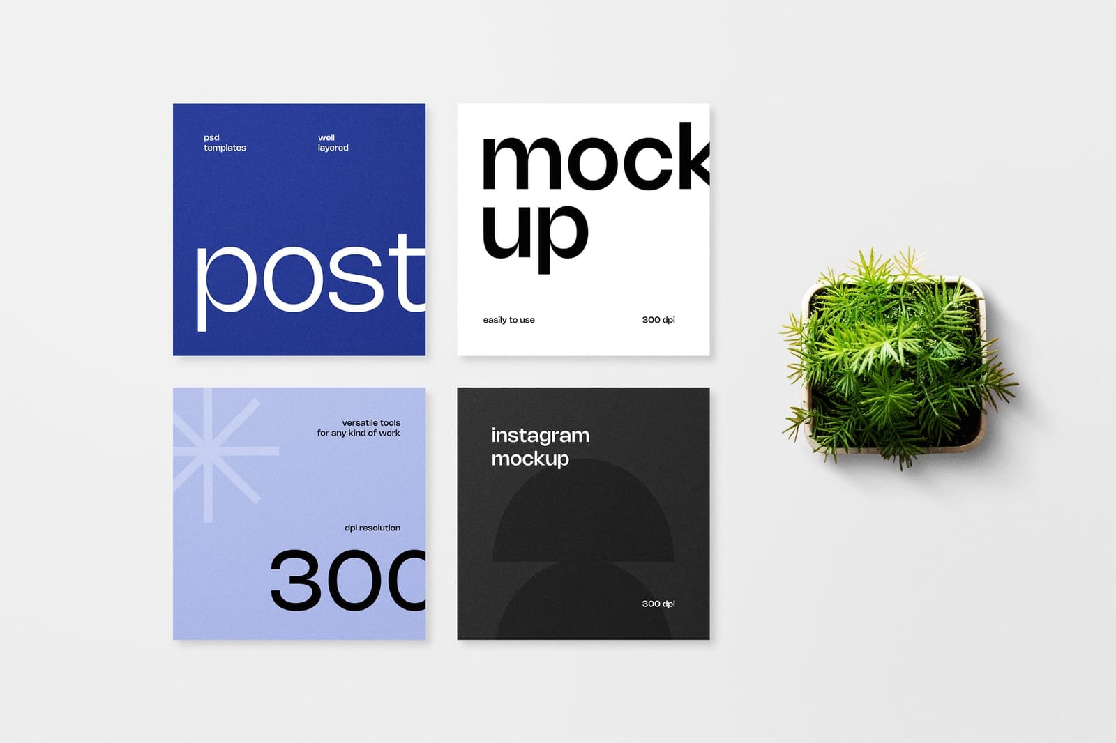 Clean Square Instagram Post Quad Mockup