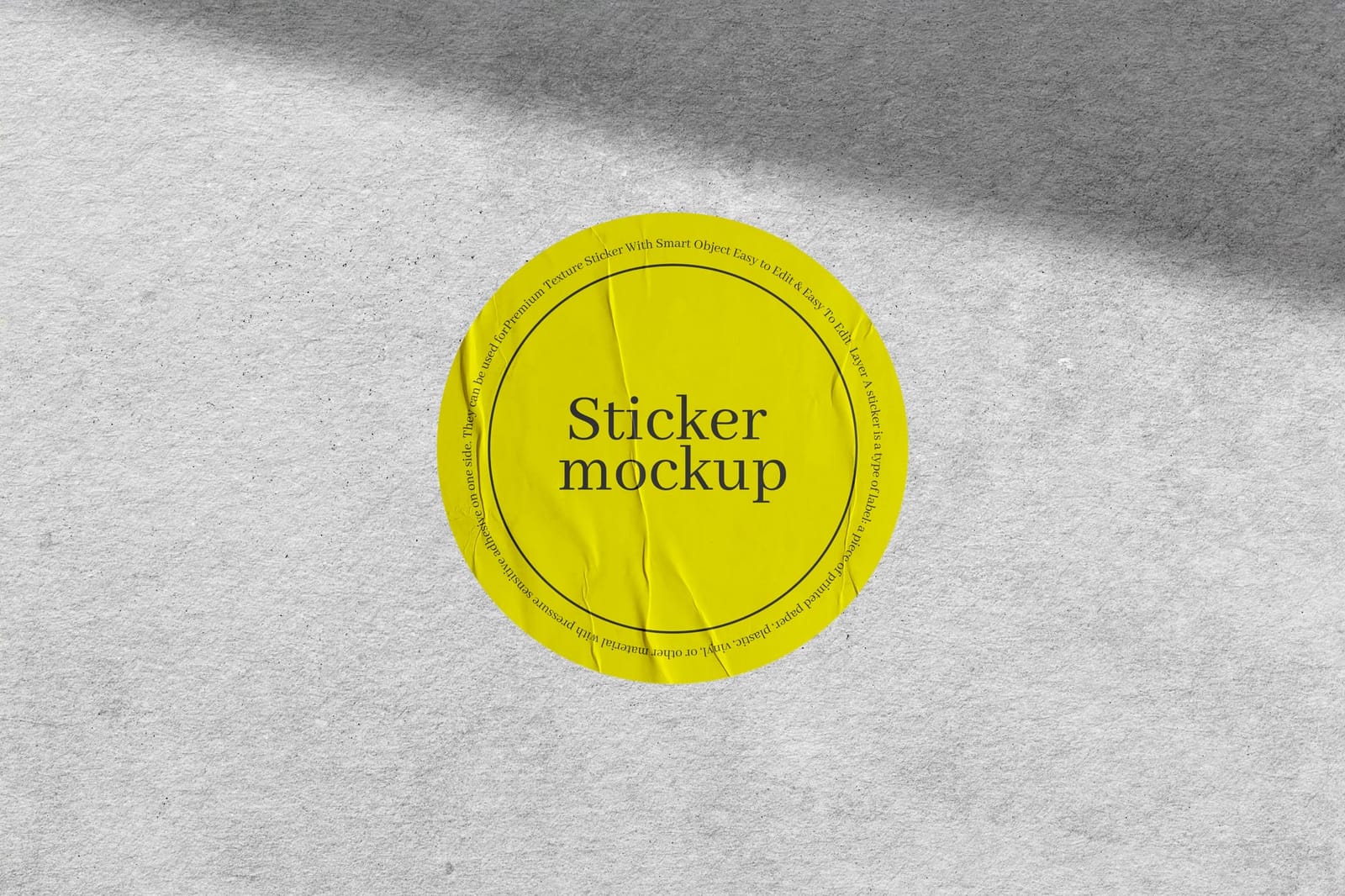 Concrete Yellow Decal Sticker Mockup