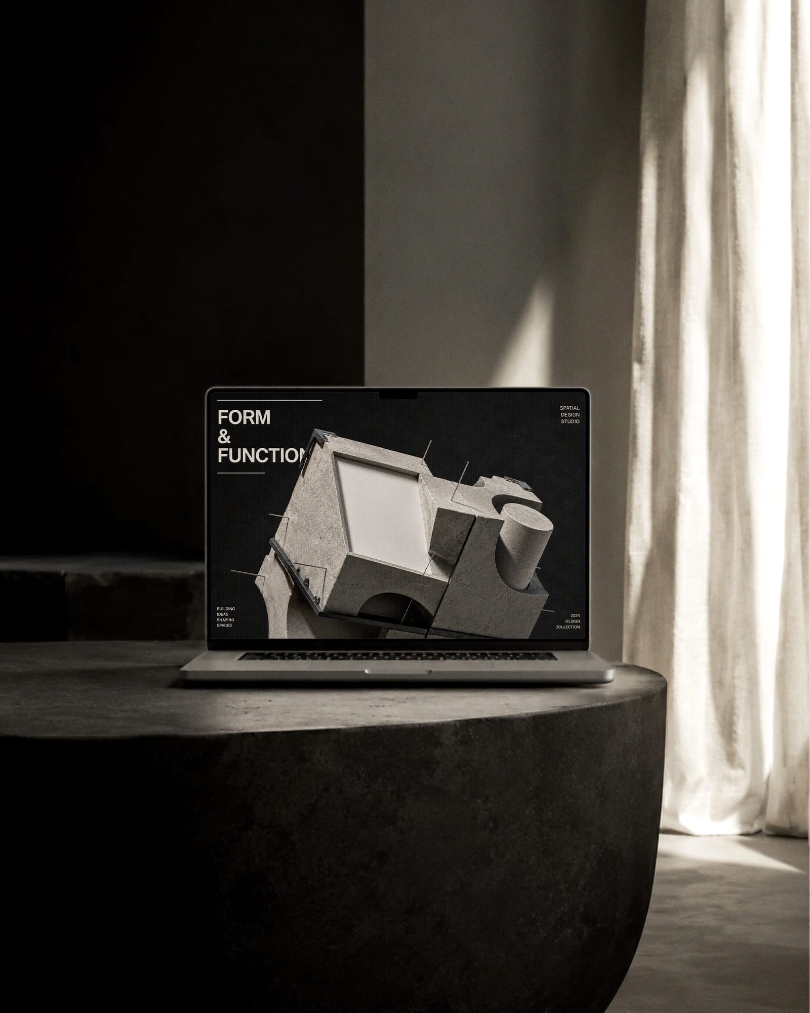 Architectural Laptop Mockup with Soft Natural Light