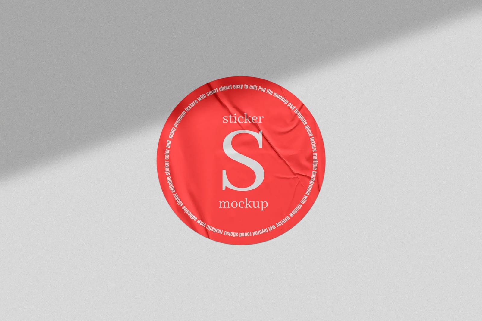 Crimson Letter S Decal Sticker Mockup