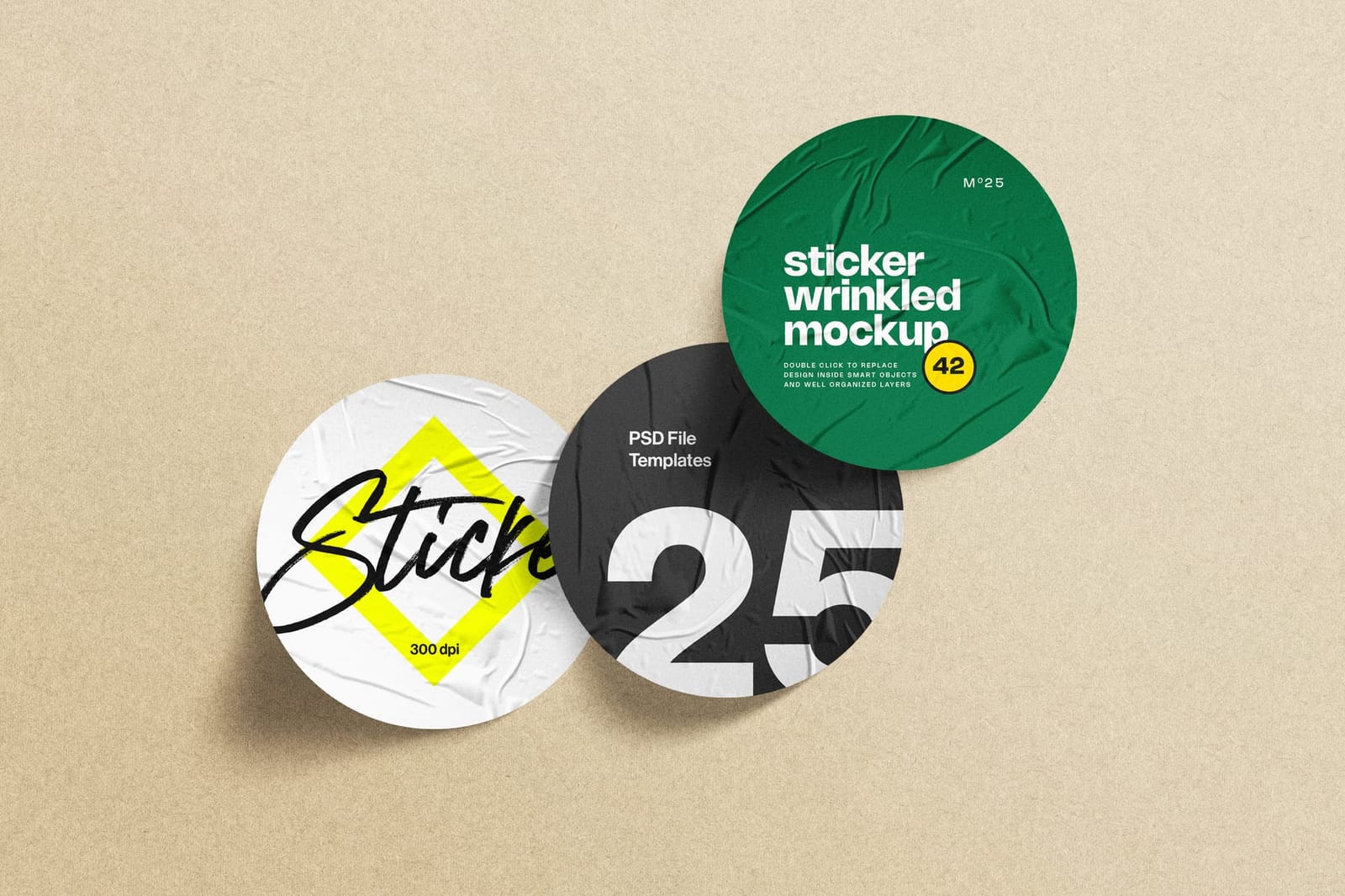 Cyan Rounded Sticker Badge Mockup