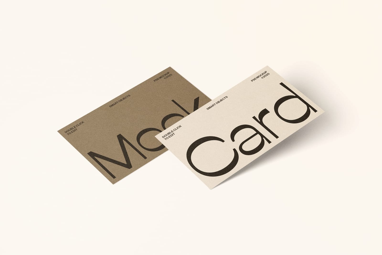 Elegant Overlapping Business Card Scene Mockup