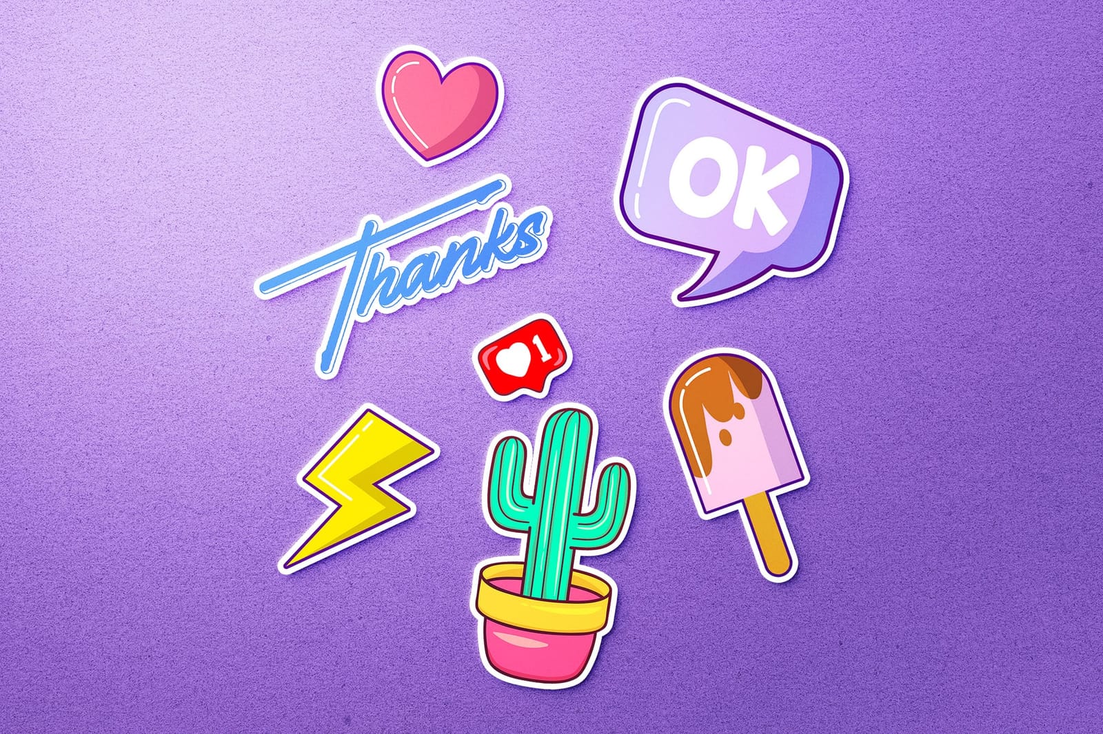 Fun Cartoon Pop Cluster Sticker Mockup
