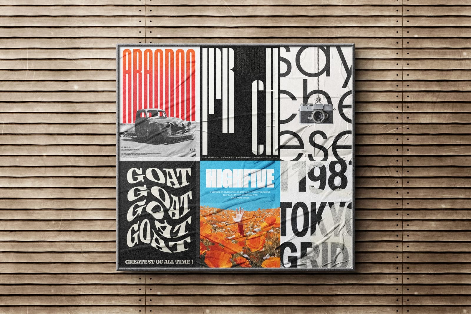 Glued Billboard Poster Mockup
