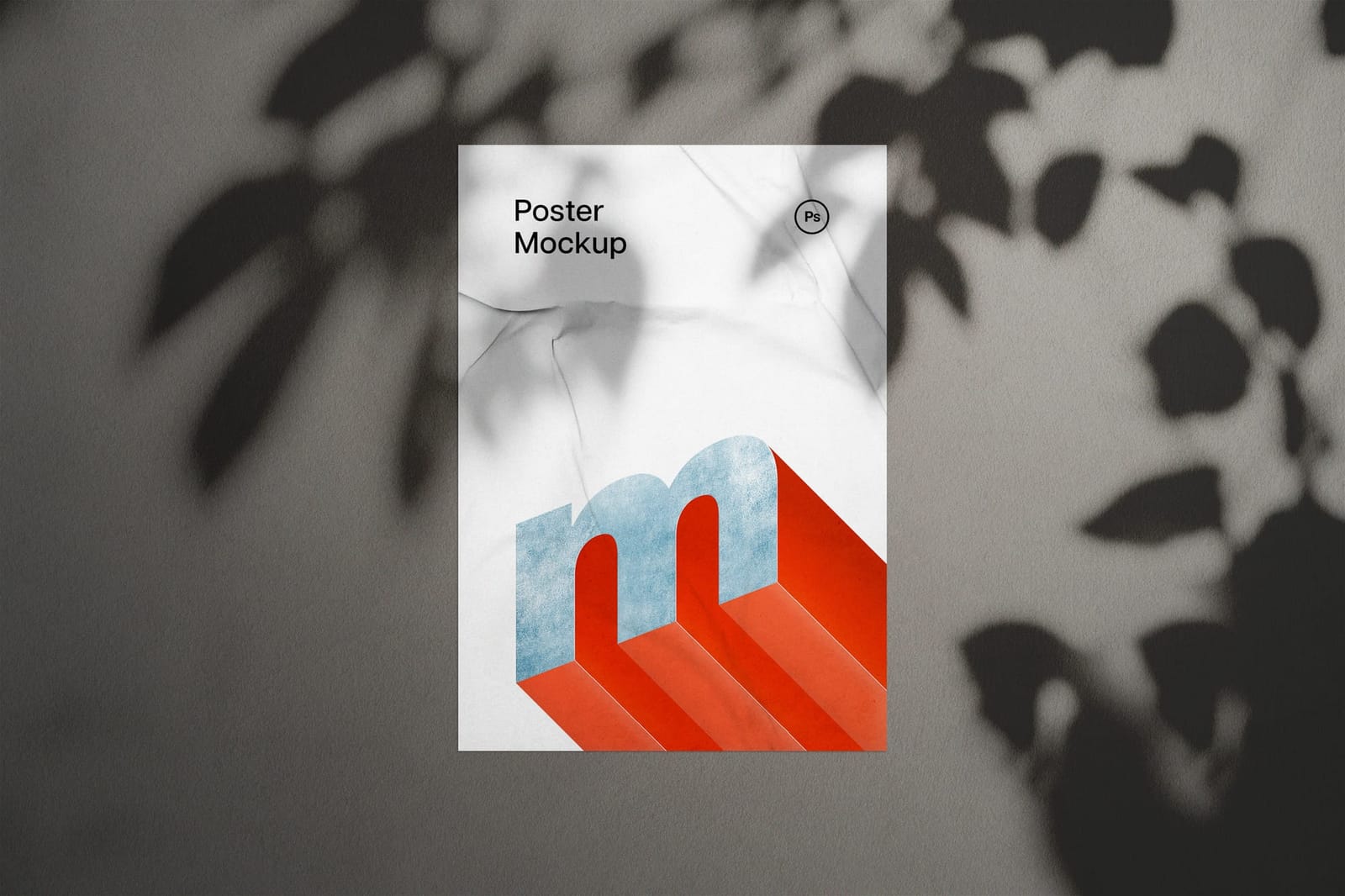 Glued Wall Poster Mockup