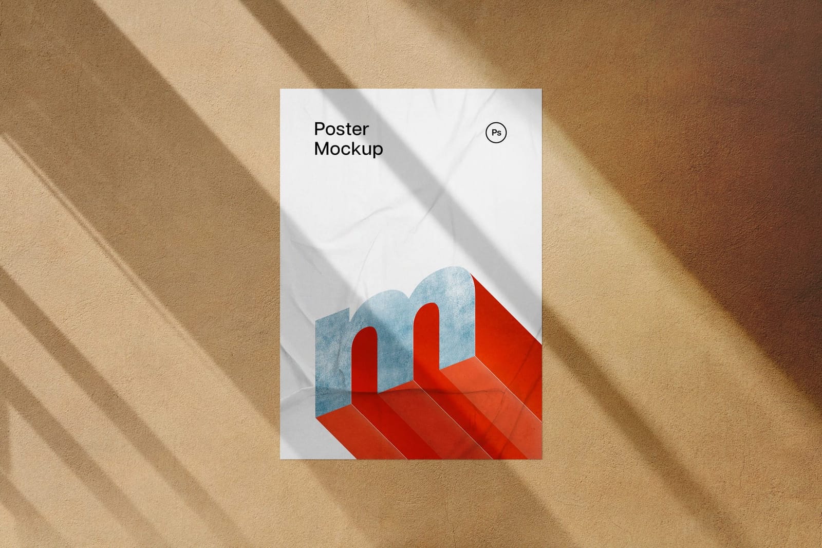 Glued Wall Poster Mockup
