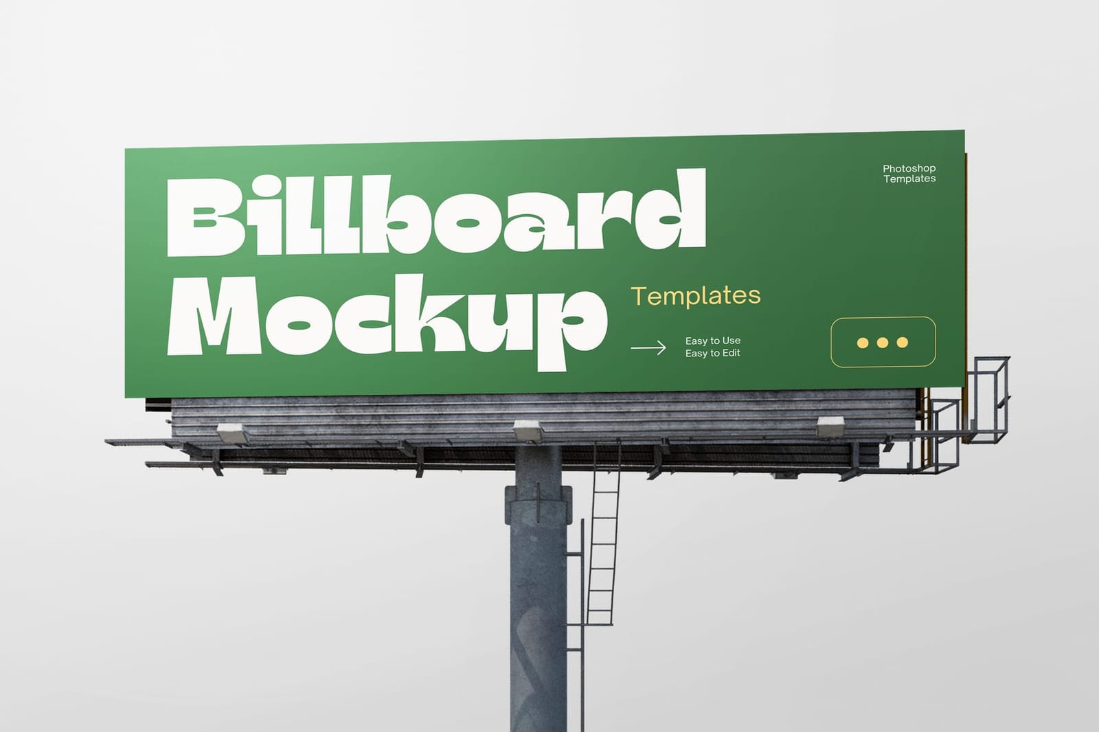 Green Minimal Front Billboard Sign Mockup