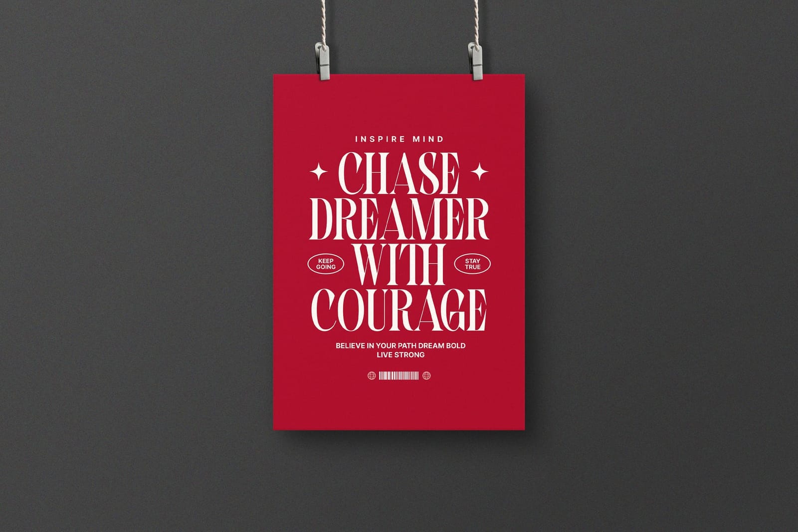 Hanging Spotlight Poster Mockup