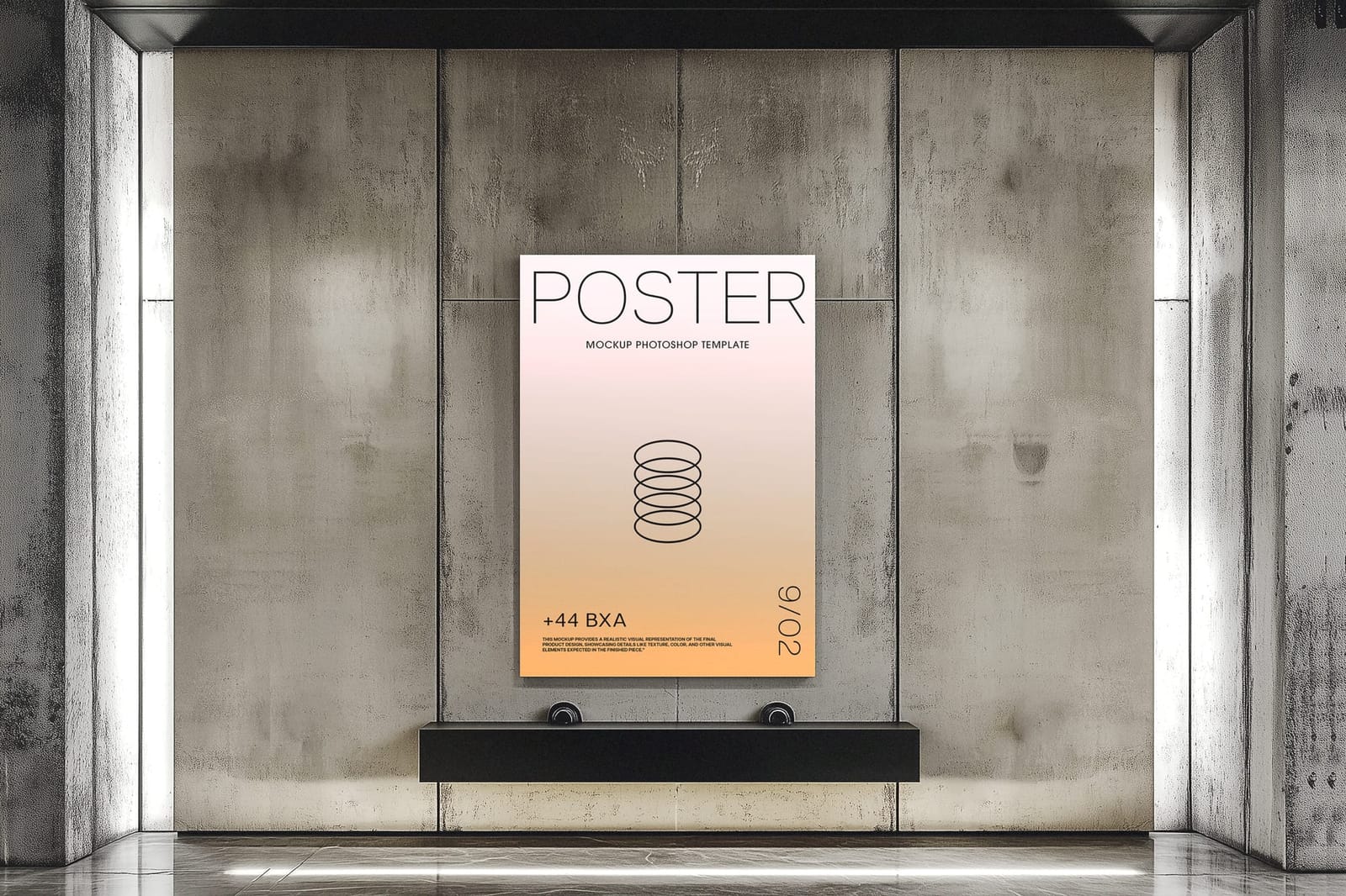 Industrial Style Poster Mockup with Lighting