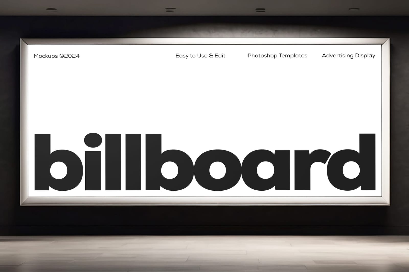 Interior Rectangle Billboard Sign Mockup
