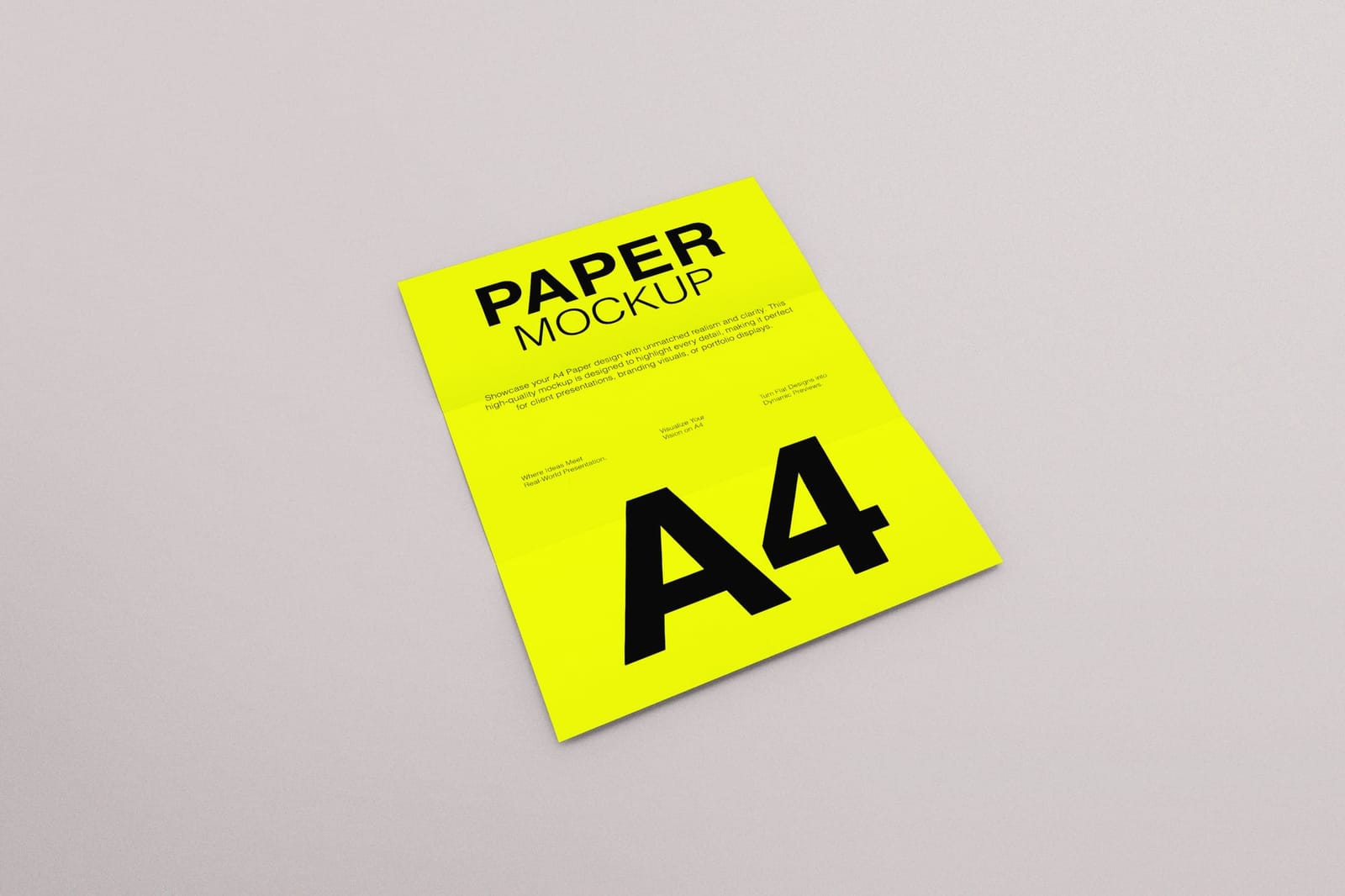 Minimal A4 Folded Paper Mockup