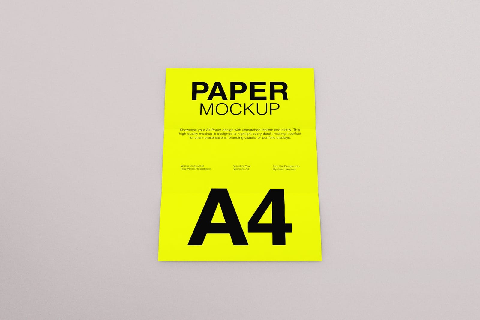 Minimal A4 Folded Paper Mockup