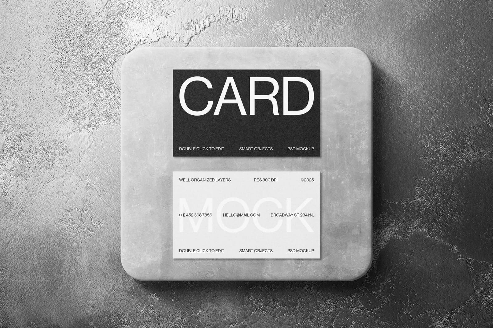 Minimal Business Card Mockup on Marble Display Stand