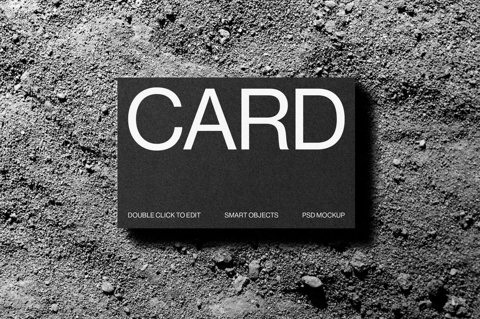 Minimal Business Card Mockup on Textured Gravel Surface
